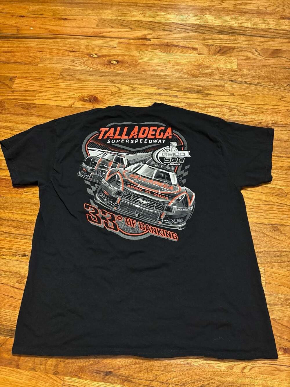 NASCAR Geico 500 Talladega T-Shirt Size XL Black April 21 2024 Event Graphic